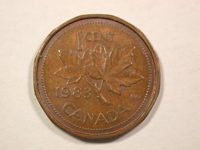  13413 Kanada 1 Cent 1983 in vz/vz-st Orginalbilder !!   
