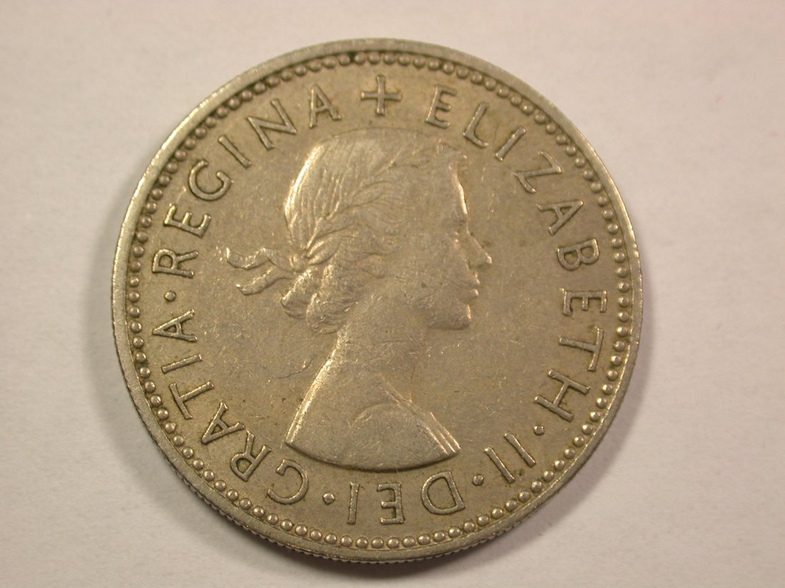  13413 Grossbritanien 1 Shilling 1954 in ss+/ss-vz Orginalbilder !!   