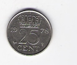 Niederlande  25 Cent N 1978 siehe Bild