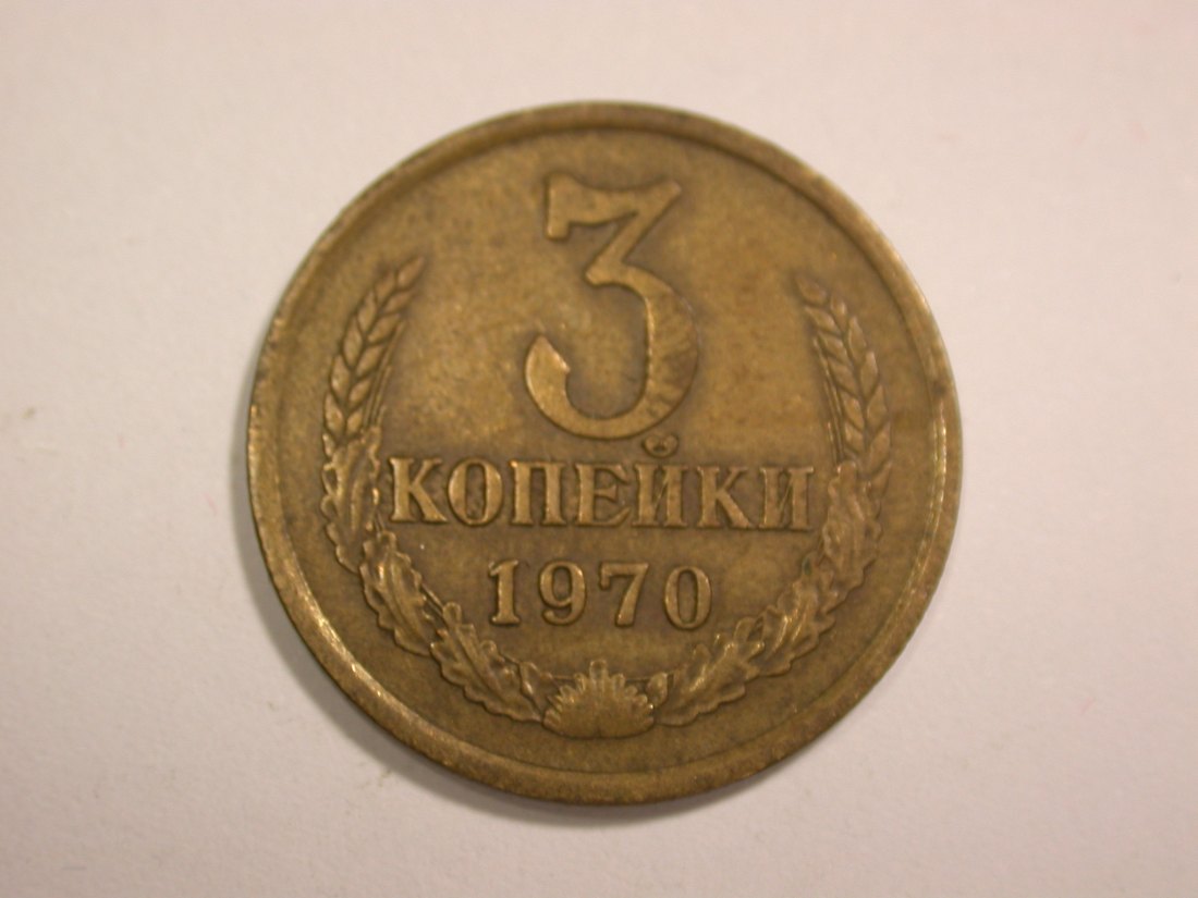  14002 UDSSR/Russland 3 Kopeken  1970  in vz  Orginalbilder!   