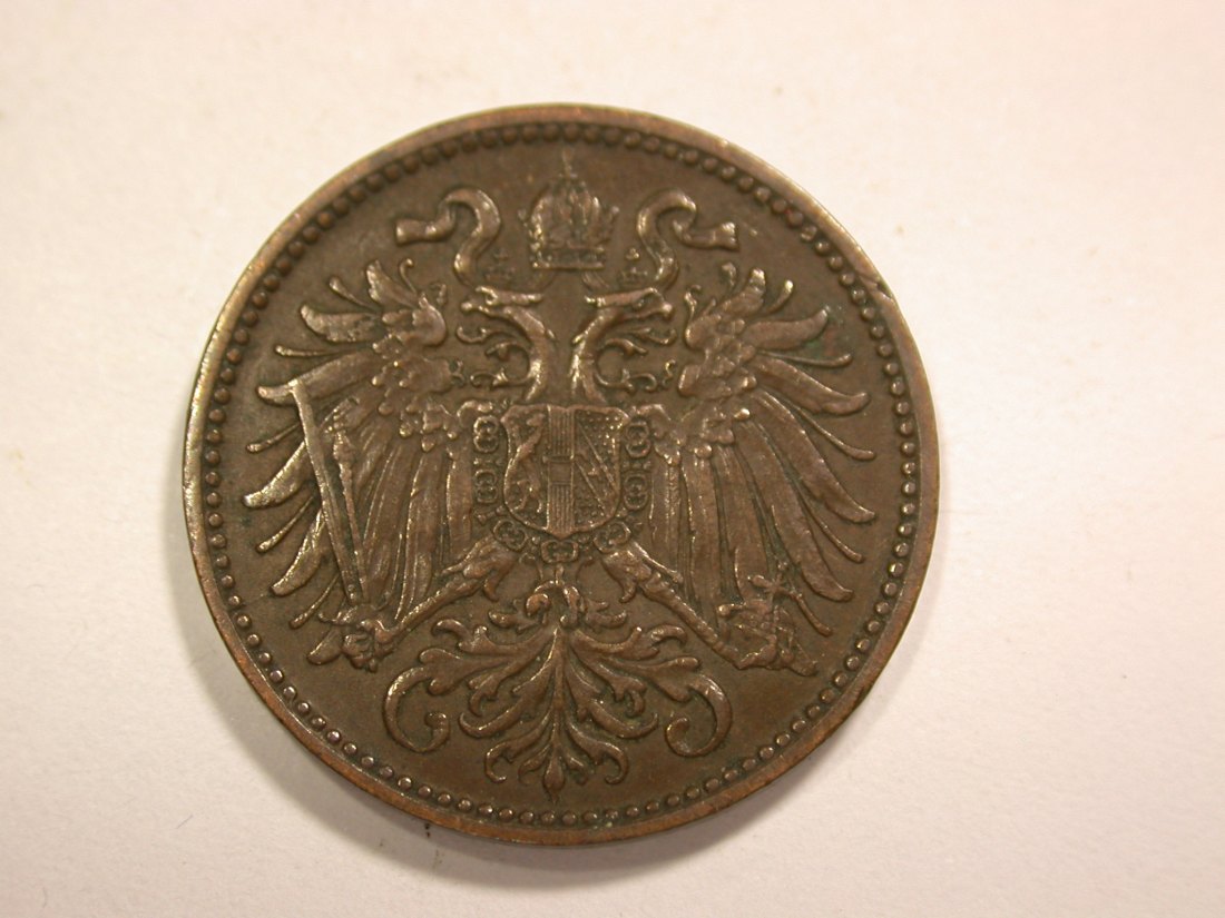 14002 Österreich 2 Heller 1897 in ss-vz  Orginalbilder!   