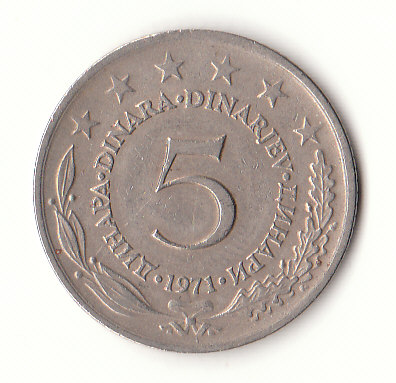  5 Dinar Jugoslawien 1971 (F750)   