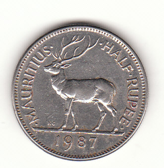  1/2 Rupee Mauritius 1987  (G619)   