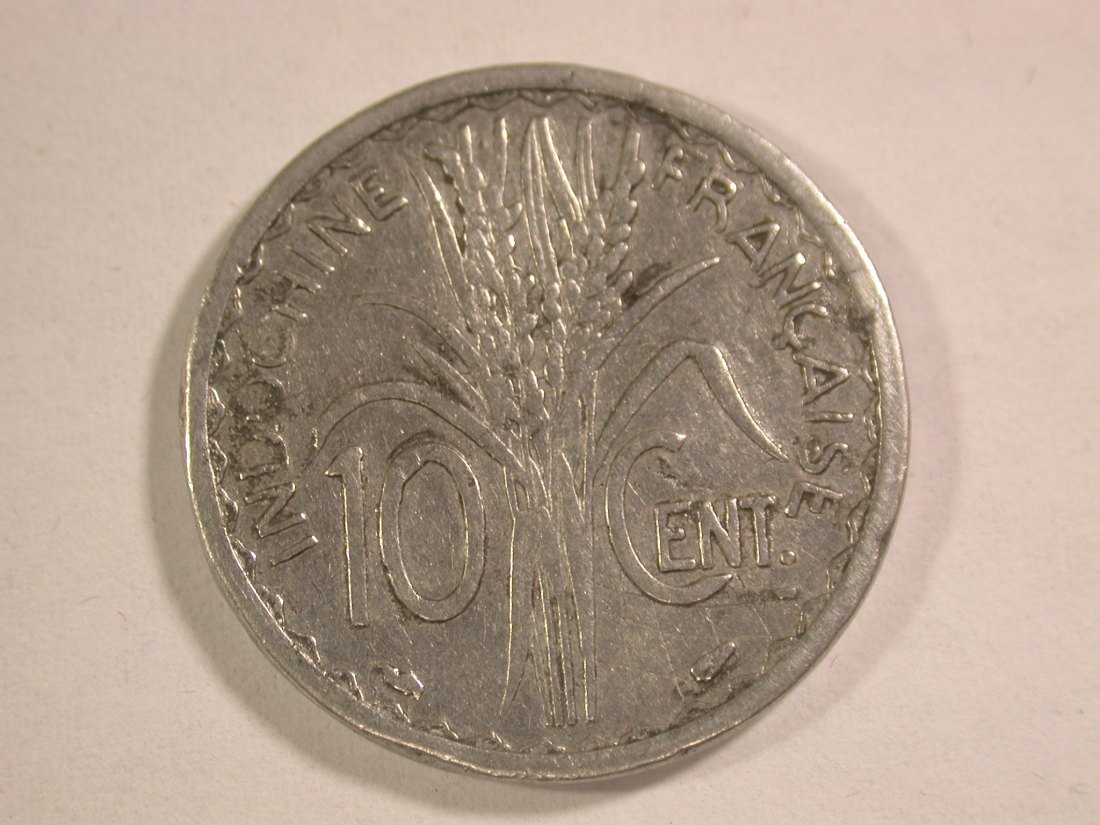  14104 Indochina Frankreich 10 Centimes von 1945 in s-ss Orginalbilder   
