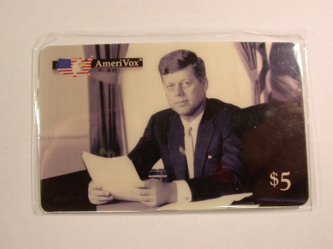  14104 Telefon-Karte  5 $ Kennedy AmeriVox 1994 Chief&Commander Orginalbilder   
