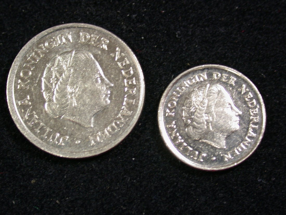  14108 Niederlande 10 und 25 Cent 1978 in vz-st 2 Münzen Orginalbilder!   
