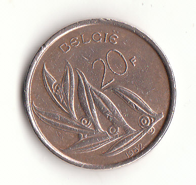  20 Francs Belgien ( belgie ) 1982  (G710)   