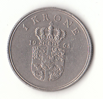  1 Krone Dänemark 1968 (G815)   