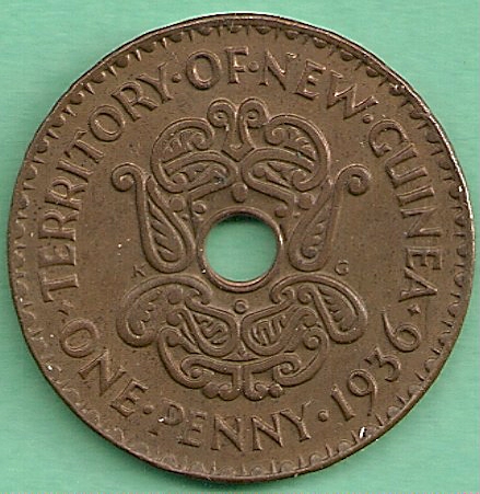  New Guinea 1 Penny 1936   