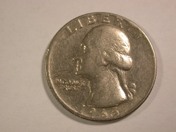  14004 USA  25 Cent (Quater) 1965 in sehr schön (VF) Orginalbilder   