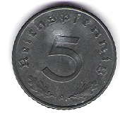  5 Pfennig 1941 A Zink   Jäger Nr.370   