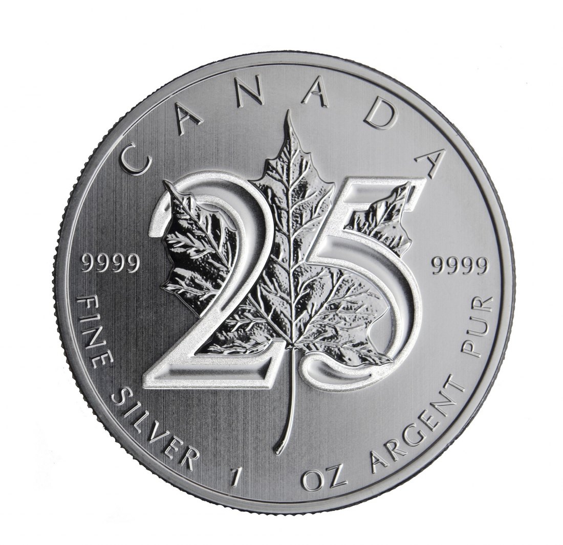 CANADA 25 Jahre Maple Leaf 5 $ 2014 Silber stempelglanz