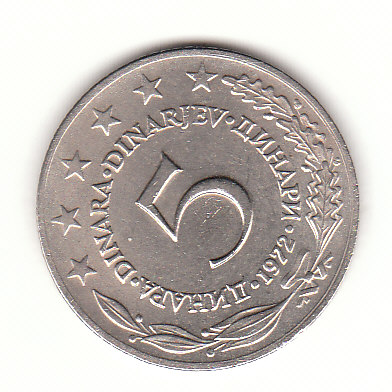  5 Dinar Jugoslawien 1972 (G974)   