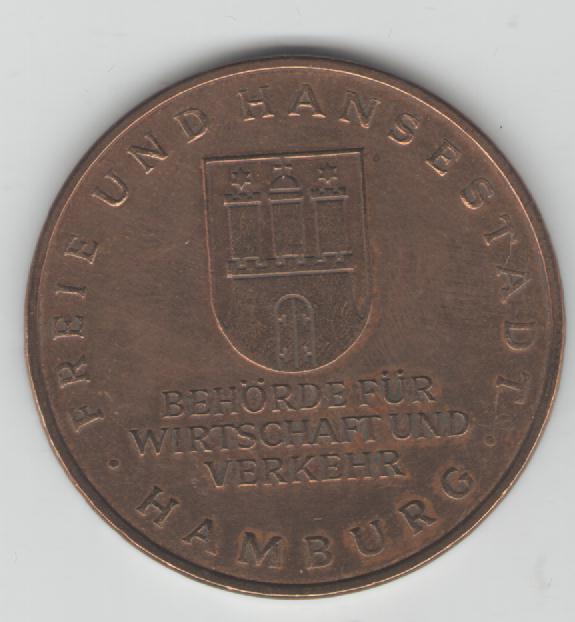  Medaille auf die Einweihung der Köhlbrandbrücke in Hamburg(k283)   