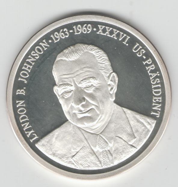  Medaille auf L.B.Johnson(Silber)(k301)   
