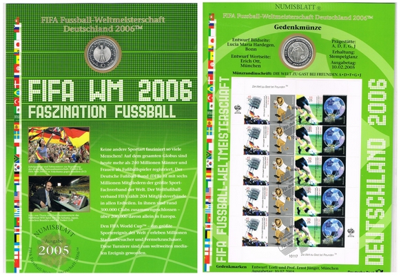  Deutschland  10 Euro (Gedenkmünze) 2006  FM-Frankfurt  Feingewicht: 16,65g  Silber stempelglanz   