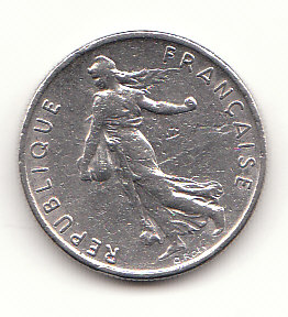  Frankreich 1/2 Franc 1973  (H082)   