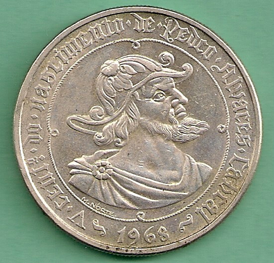  Portugal 50 Escudos 1968 Silber   