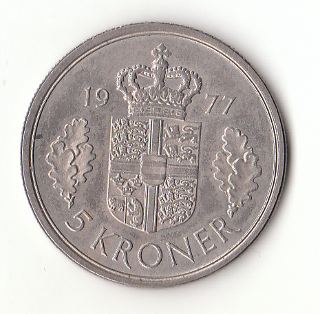  5 Kroner Dänemark 1977 (H137)   