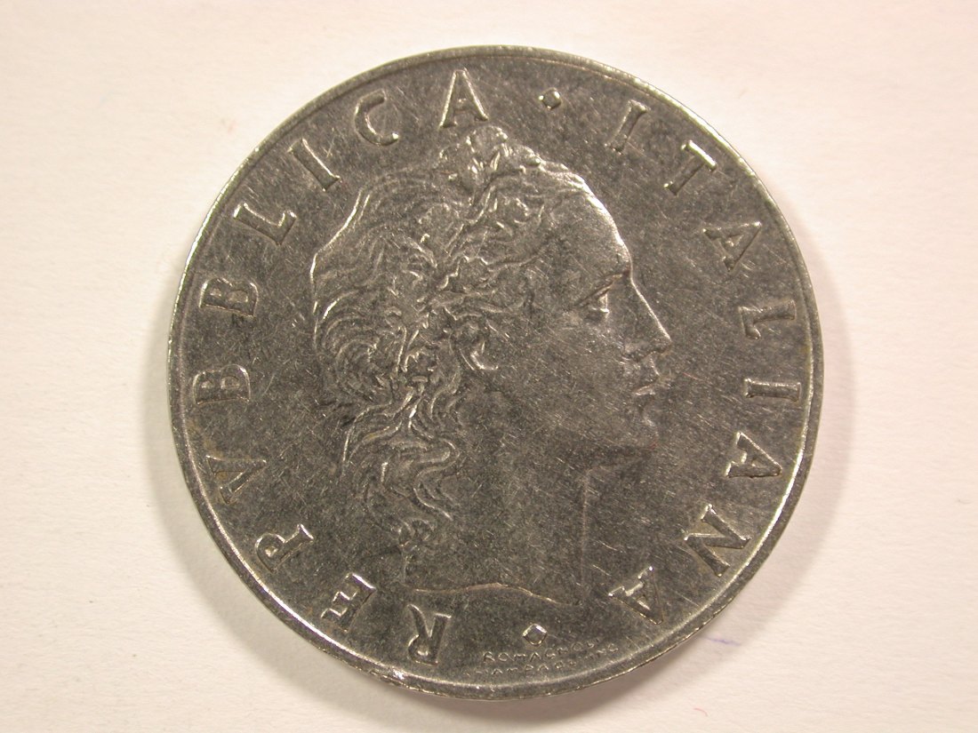  14008 Italien 50 Lire 1955 Schmied in ss-vz  Orginalbilder   