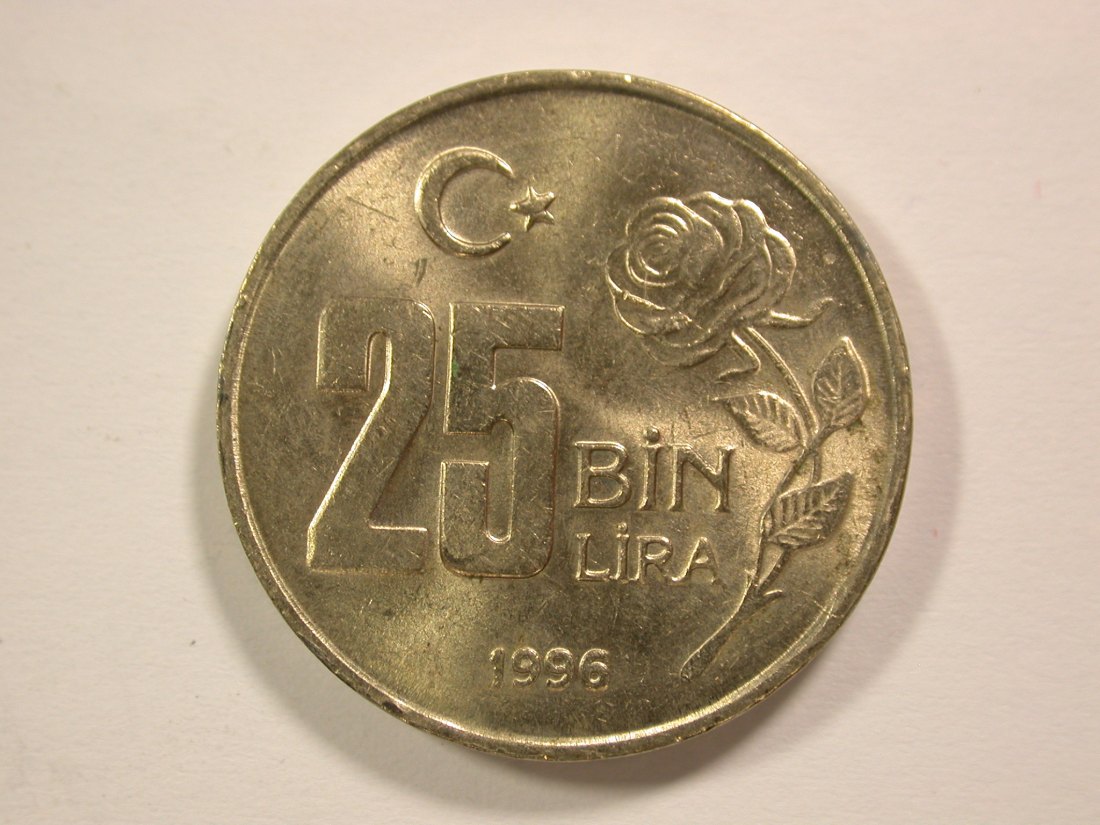  14008 Türkei  25 Bin Lira (25000) 1996 in vz-st/f.st  Orginalbilder   