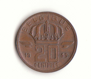  20 Centimes Belgien ( Belgique ) 1959  (F516)   
