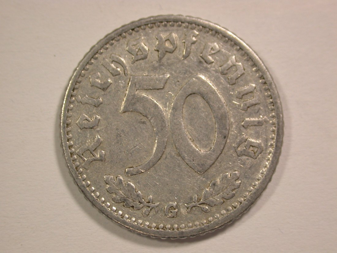  14306 3.Reich 50 Pfennig 1940 G in sehr schön R Orginalbilder !!   