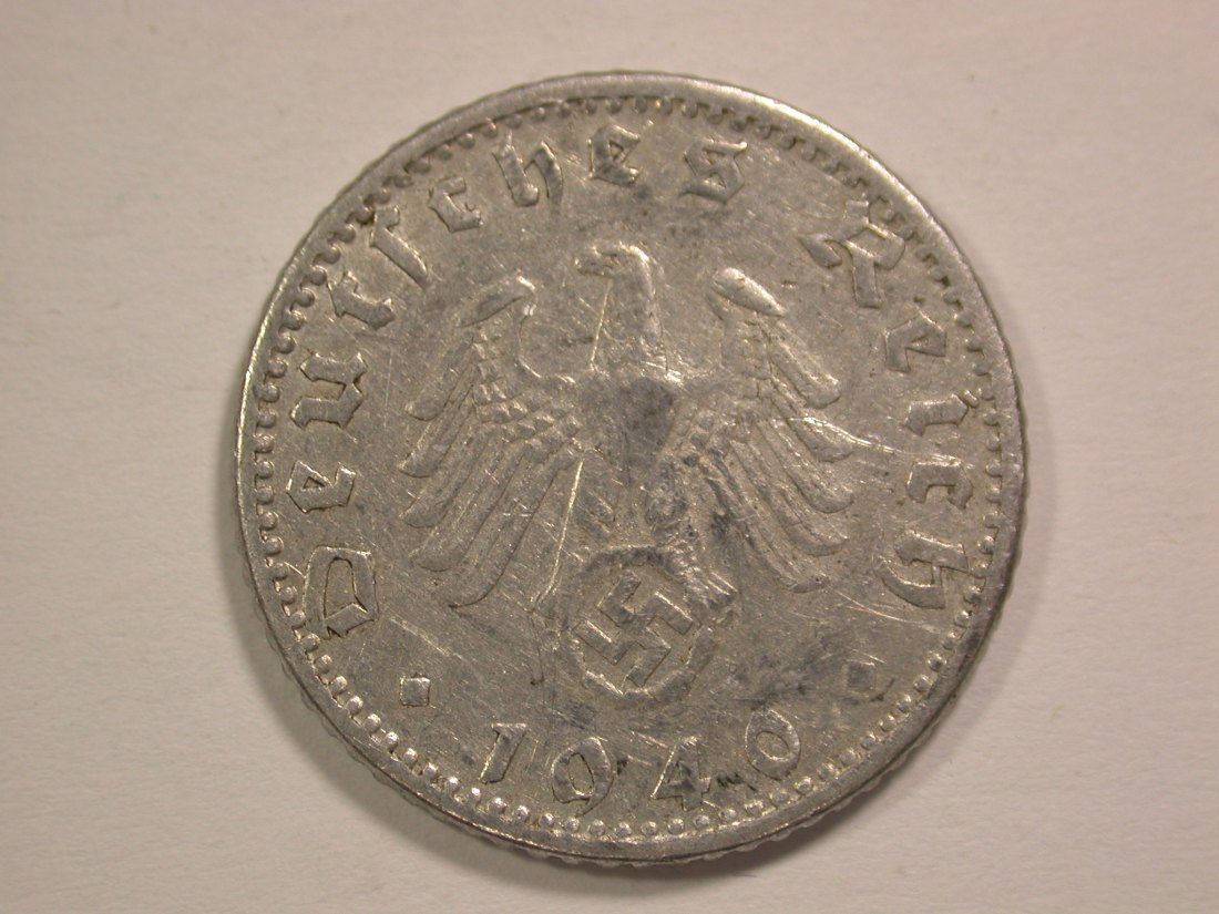  14306 3.Reich 50 Pfennig 1940 G in sehr schön R Orginalbilder !!   