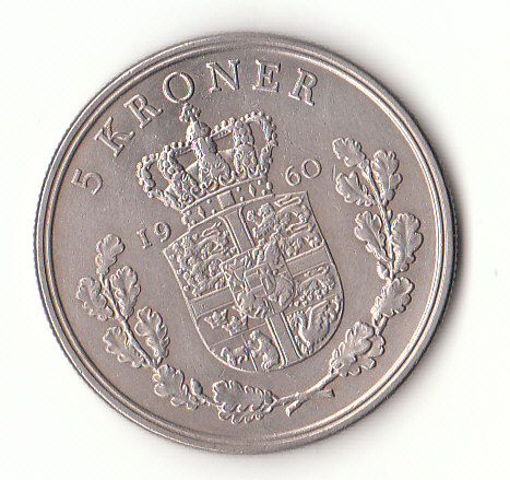  5 Kroner Dänemark 1960 (H444)   