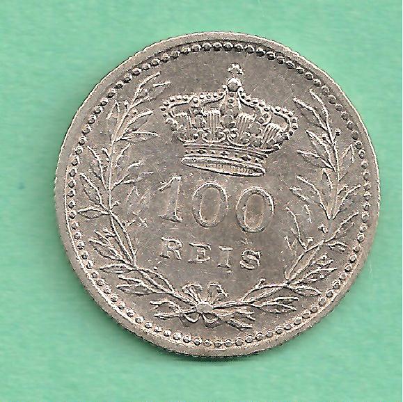  Portugal - 100 Reis 1910 Emanuel II Silber   