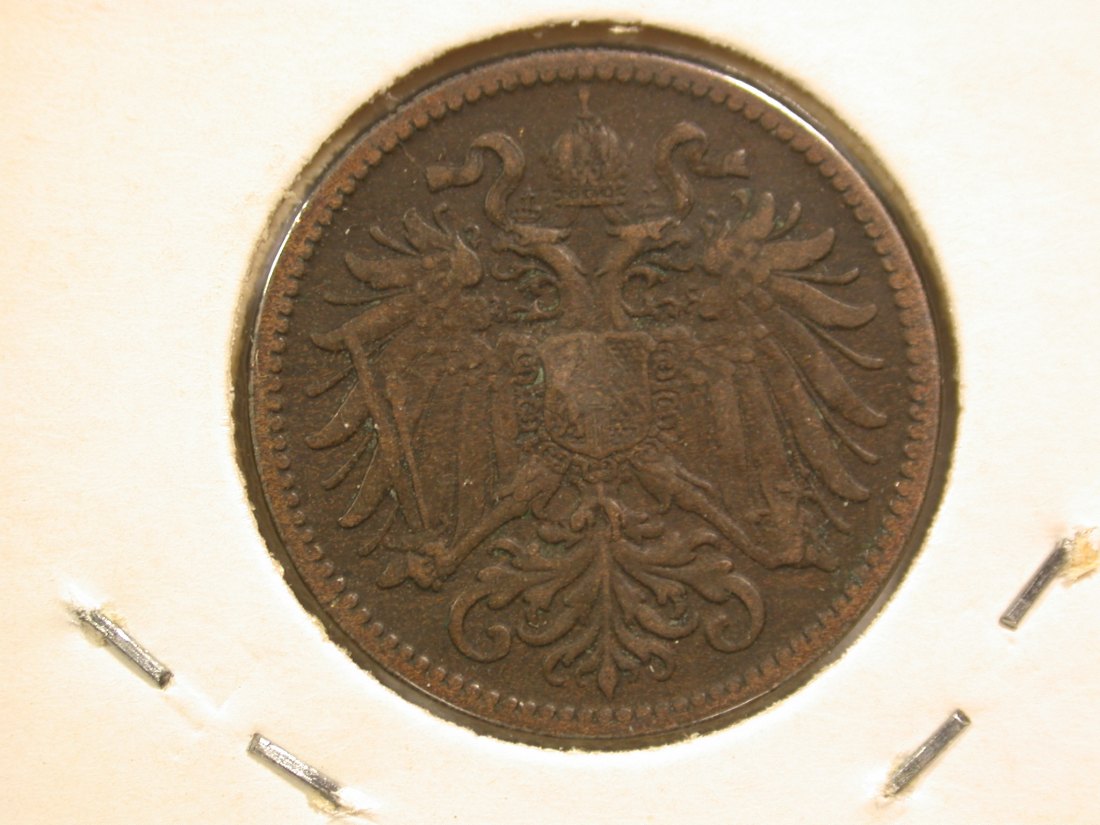  14309 Österreich 2 Heller 1904 in ss+/ss-vz  Orginalbilder   