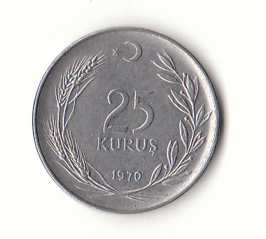  25 Kurus Türkei 1970 (H502)   