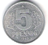 DDR  5 Pfennig Al J.Nr.1509 1983 A siehe Bild
