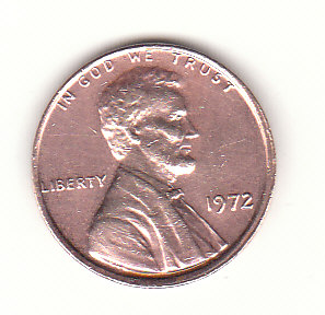  1 Cent USA 1972 ohne Münzzeichen  (H547)   