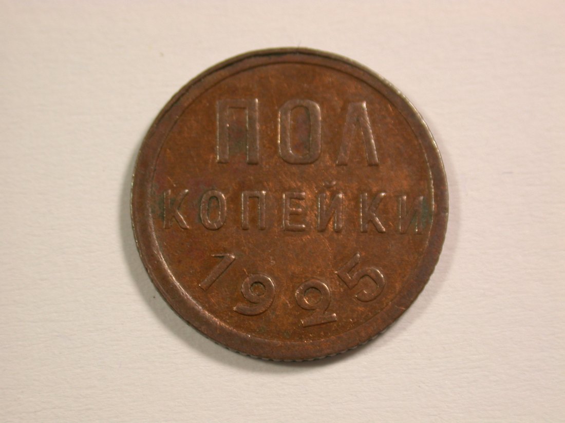  14310 Russland 1/2 Kopeke 1925 in vz-st/f.st  Orginalbilder!   