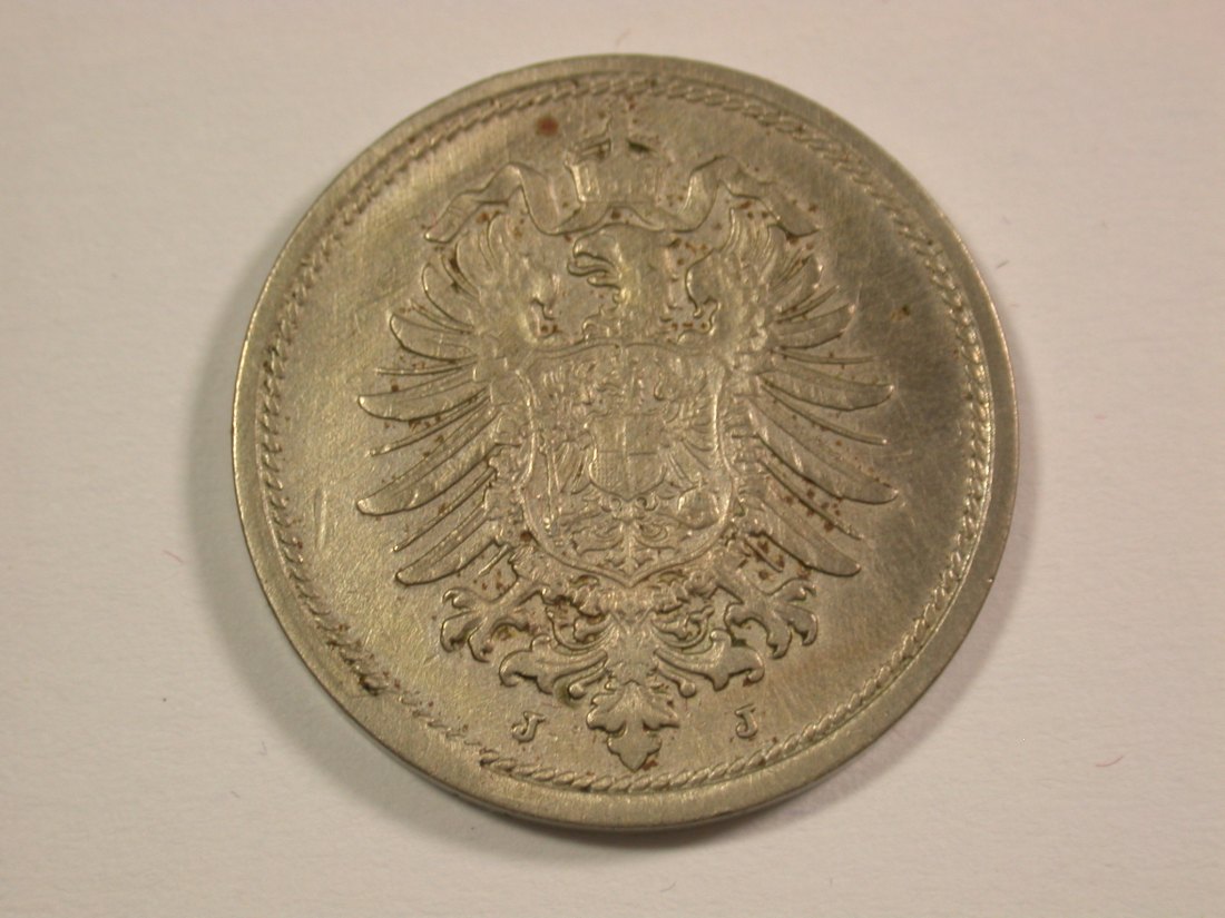  14011 KR  10 Pfennig 1876 J in ss+/ss-vz Orginalbilder   