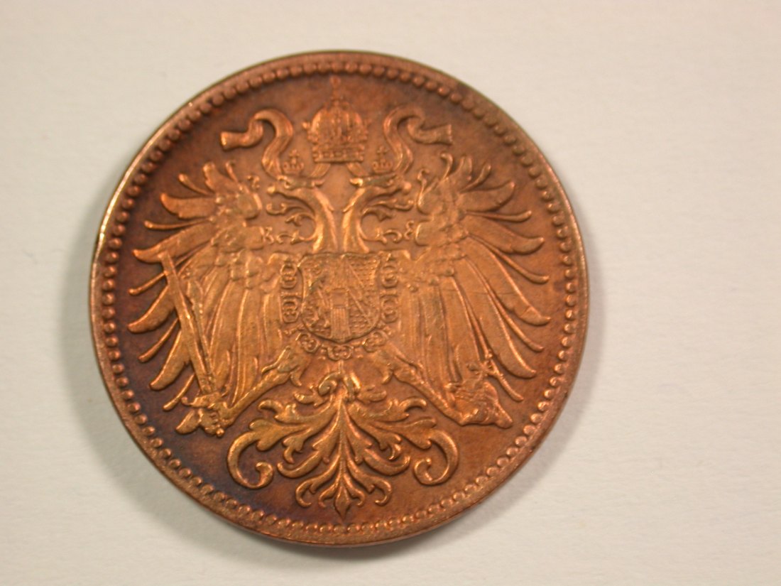  14011 Österreich 2 Heller 1896 in sehr schön Orginalbilder   