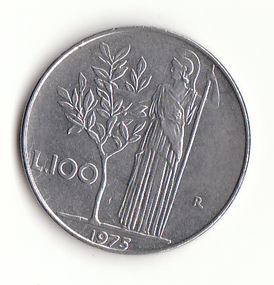  100 Lire Italien 1975 (H723)   