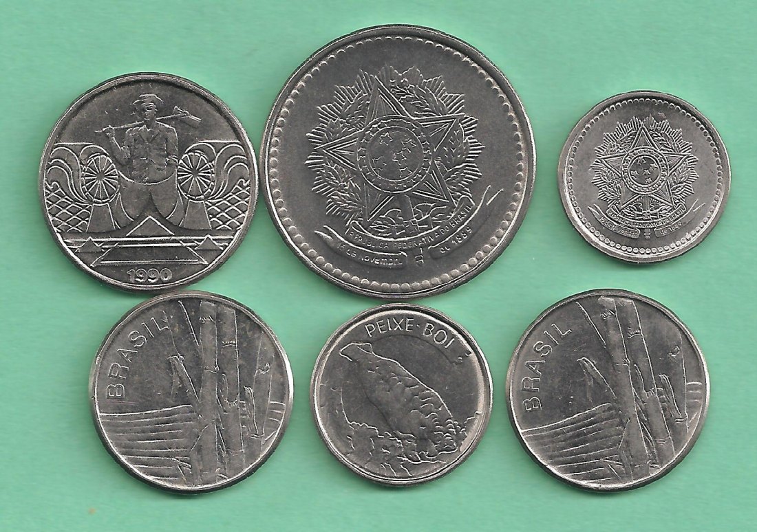  Brazil - sechs Münzen (Cruzeiros, Cruzados)   