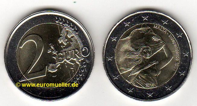 Malta 2 Euro Sondermünze 2014...Unabhängigkeit...unc.   