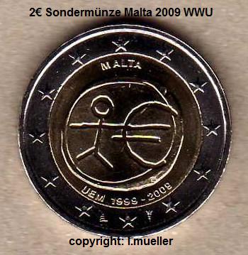 Malta 2 Euro Sondermünze 2009...WWU   