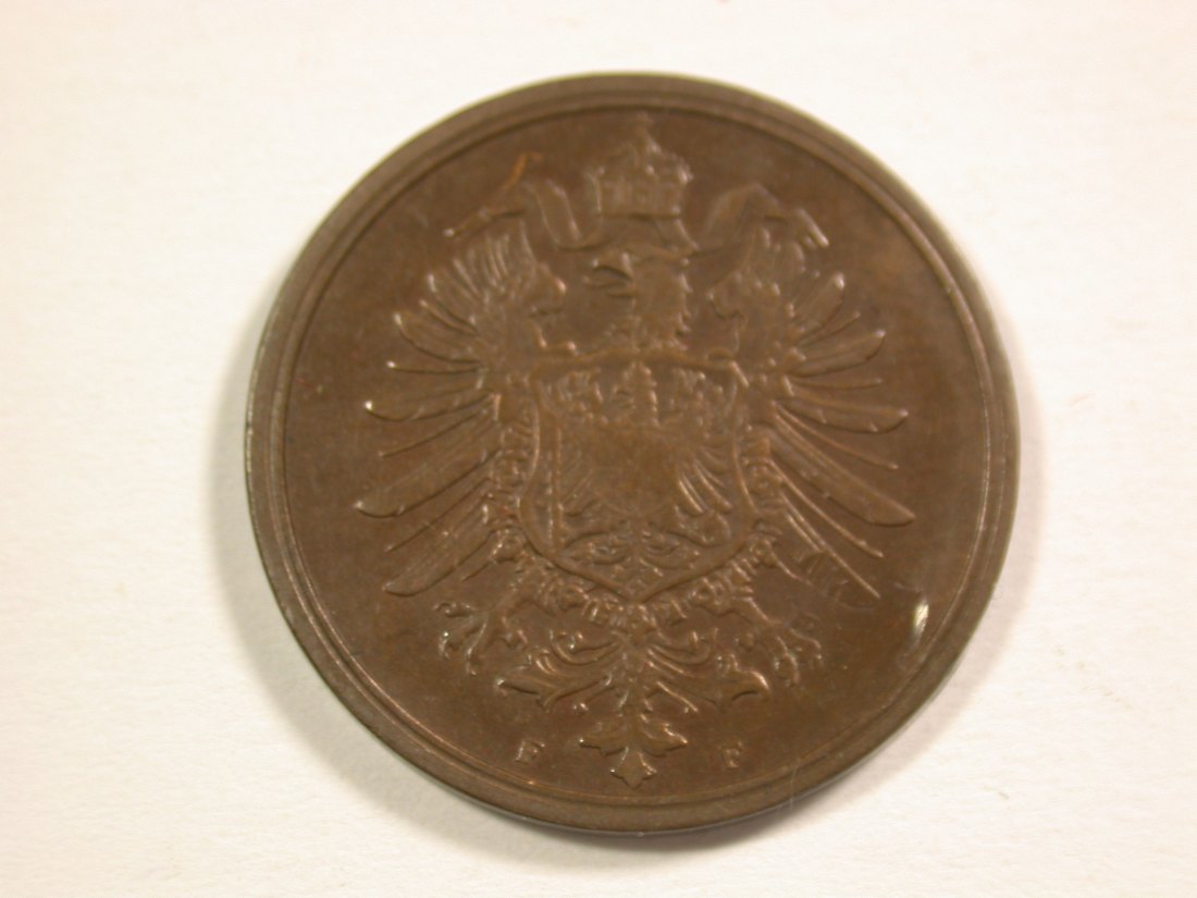  14013 KR  2 Pfennig 1876 F  Druckstelle sonst ss-vz Orginalbilder   