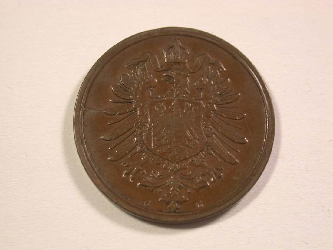  14013 KR  2 Pfennig 1876 G in ss-vz  Orginalbilder   