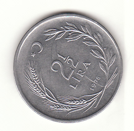  2  1/2 Lira Türkei 1976 (H847)   