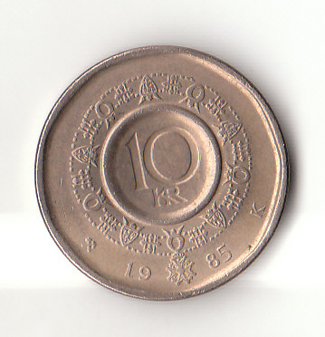  10 Kroner Norwegen 1985  (H867)   