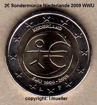 Niederlande ...2 Euro Sondermünze 2009...WWU   