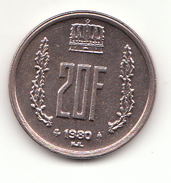  Luxemburg 20 Francs 1980 (B345)   