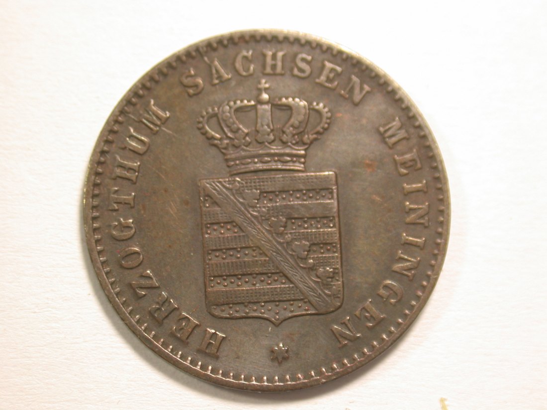  15101 Sachsen Meiningen  2 Pfennig 1860 in ss/ss-vz Orginalbilder   