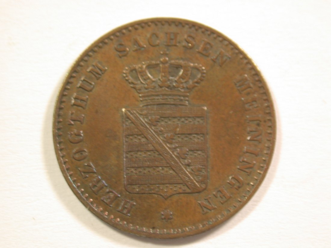  15101 Sachsen Meiningen  2 Pfennig 1863 in vz Orginalbilder   