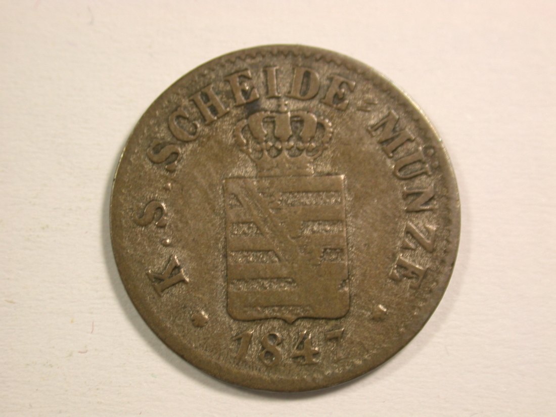  15102 Sachsen 1 Neu-Groschen 1847 F in ss Orginalbilder   